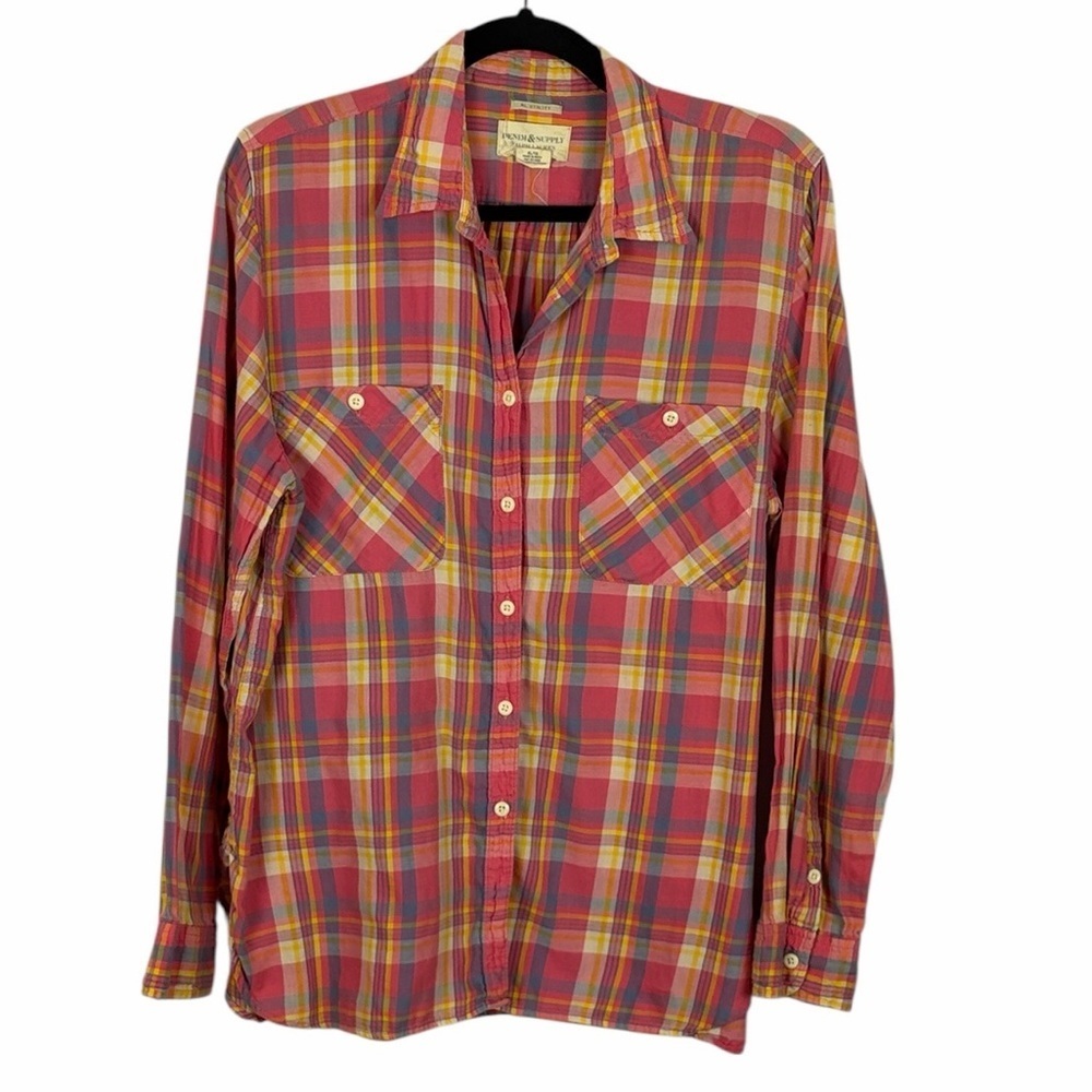 Denim & Supply Ralph Lauren XL Pink Plaid Button Down Shirt Western Preppy